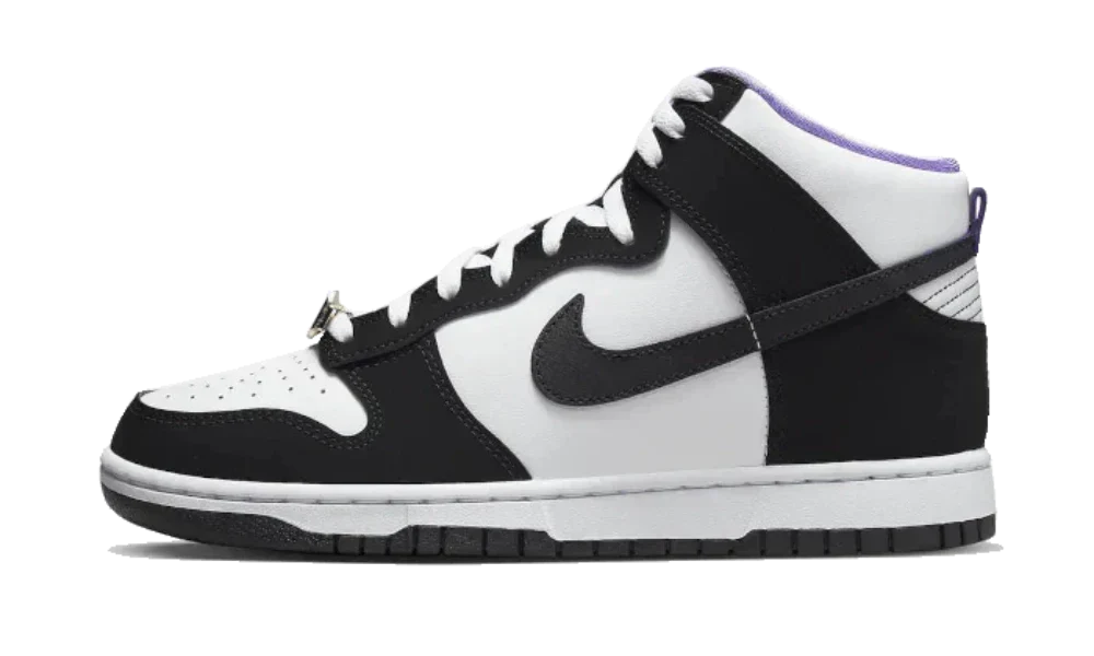 Nike Dunk High Shoes Black White Action Grape EMB World Champ